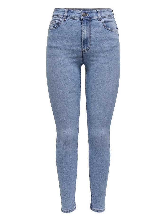 Jean en coton mélangé bleu...