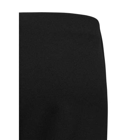 Pantalon noir uni à coupe droite avec un élastique à la taille - Image 2