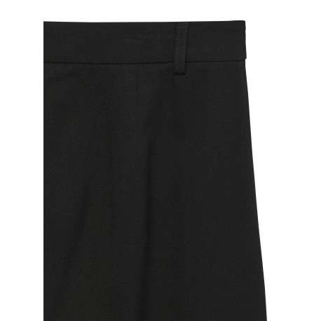 Pantalon noir uni avec une coupe droite et bouton à la taille - Image 2