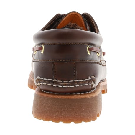 Mocassins bruns en cuir à talon décroché bas avec des lacets  - Image 7