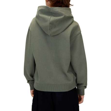 Sweat en coton kaki coupe ajustée avec un col à capuche et un imprimé - Image 3