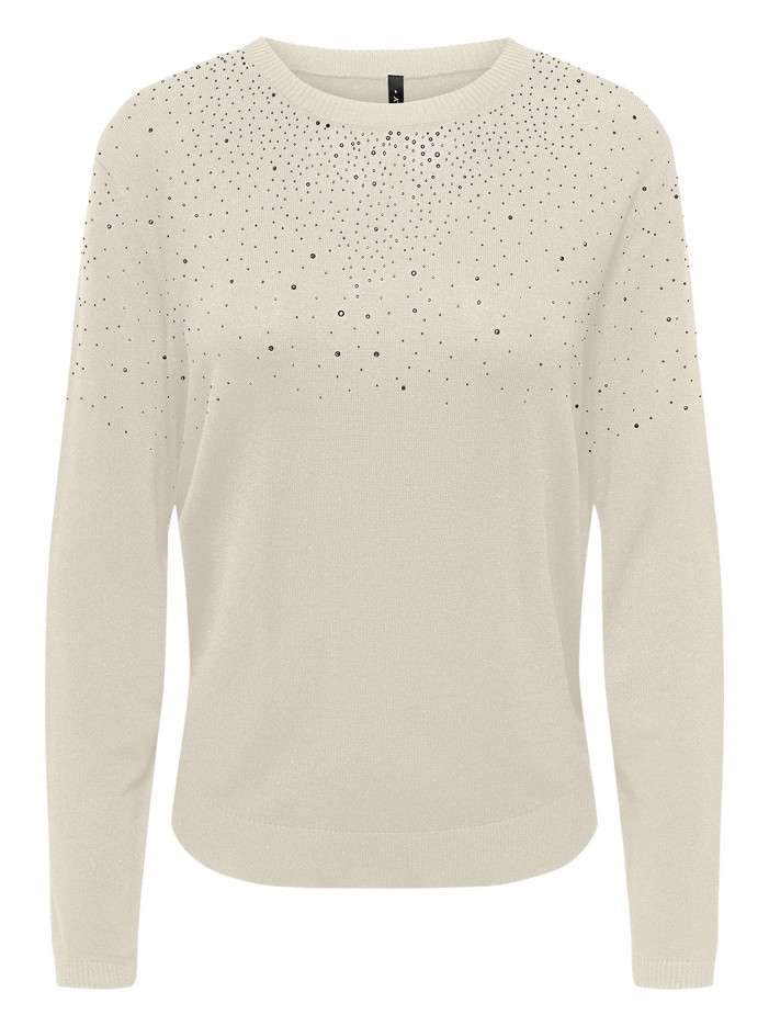 Pull beige uni pourvu d'un...