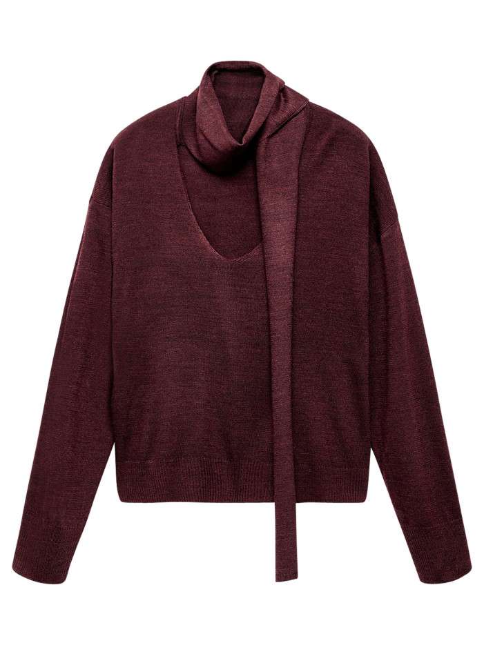 Pull bordeaux uni pourvu...