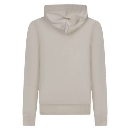 Sweat en coton beige uni avec un col à capuche et imprimé logo - Image 2