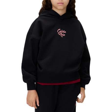Sweat en coton noir uni avec une coupe ajustée et un col à capuche - Image 2