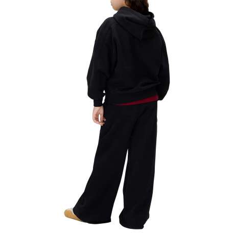 Sweat en coton noir uni avec une coupe ajustée et un col à capuche - Image 3