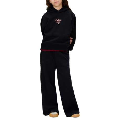 Sweat en coton noir uni avec une coupe ajustée et un col à capuche - Image 4
