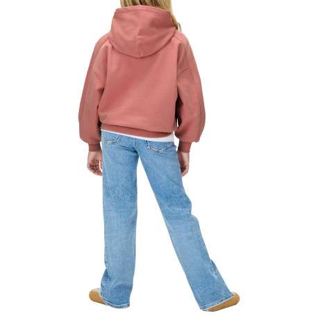 Sweat en coton rose uni avec une coupe ajustée et un col à capuche - Image 3