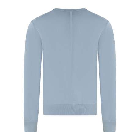 Pull ciel uni en coton avec une coupe droite et un col rond - Image 2