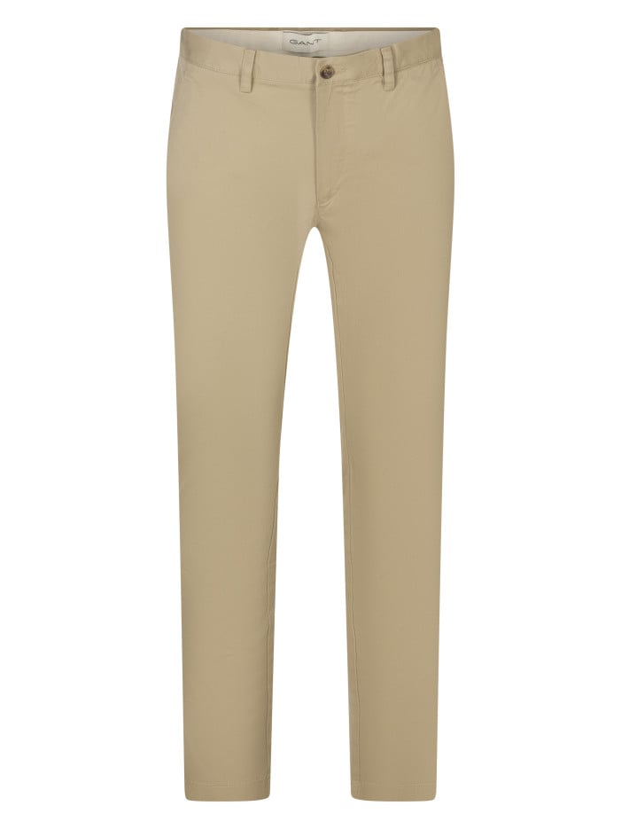 Pantalon chino beige uni en...
