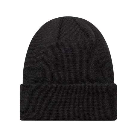 Bonnet noir en maille tricotée pourvu du logo de la marque à l'avant - Image 2