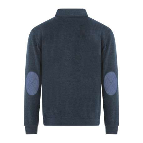 Sweat marine moucheté avec un col polo et des manches longues - Image 2