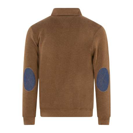 Polo rouille uni avec une coupe droite et un col à rabats avec boutons - Image 2