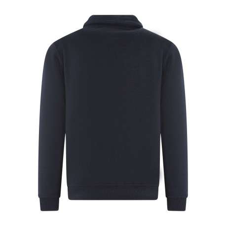Sweat marine côtelé avec un col montant zippé et des manches longues - Image 2