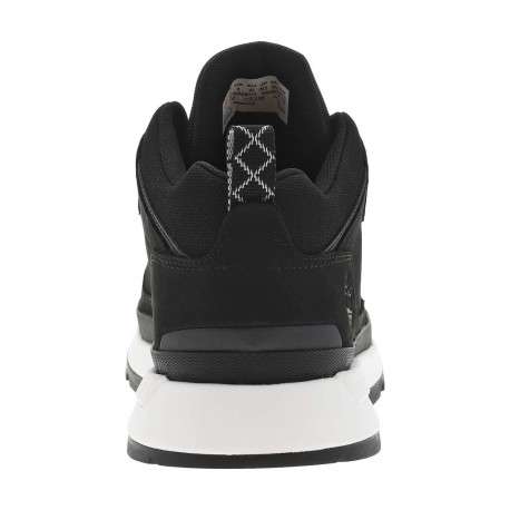 Sneakers en cuir noires à talon plat avec des lacets ronds et logo embossé - Image 7