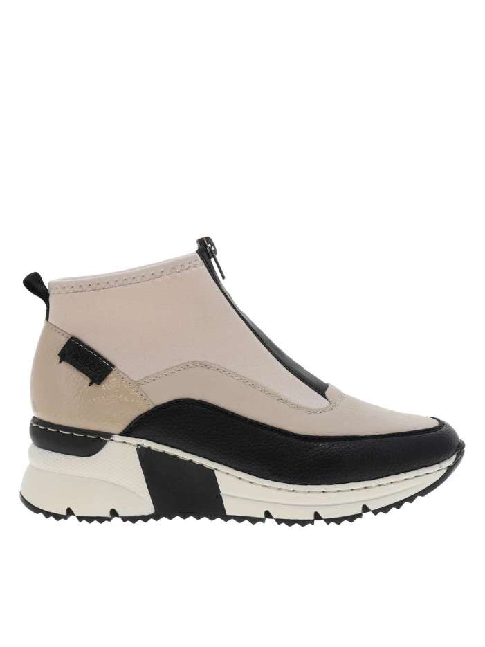 Boots noir et beige à talon...