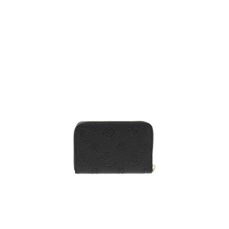 Portefeuille noir avec monogrammes embossés et logo métallique - Image 2
