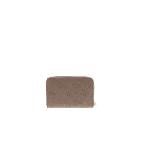 Portefeuille taupe avec monogrammes embossés et logo métallique - Image 2