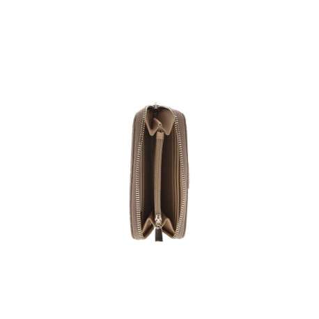 Portefeuille taupe avec monogrammes embossés et logo métallique - Image 3