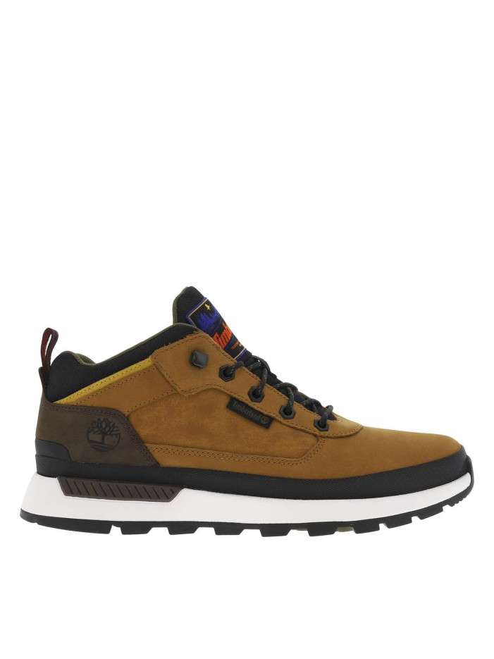 Sneakers en cuir brunes à...