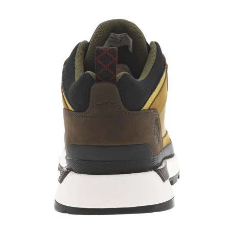 Sneakers en cuir brunes à talon plat avec des lacets ronds avec logo embossé - Image 7