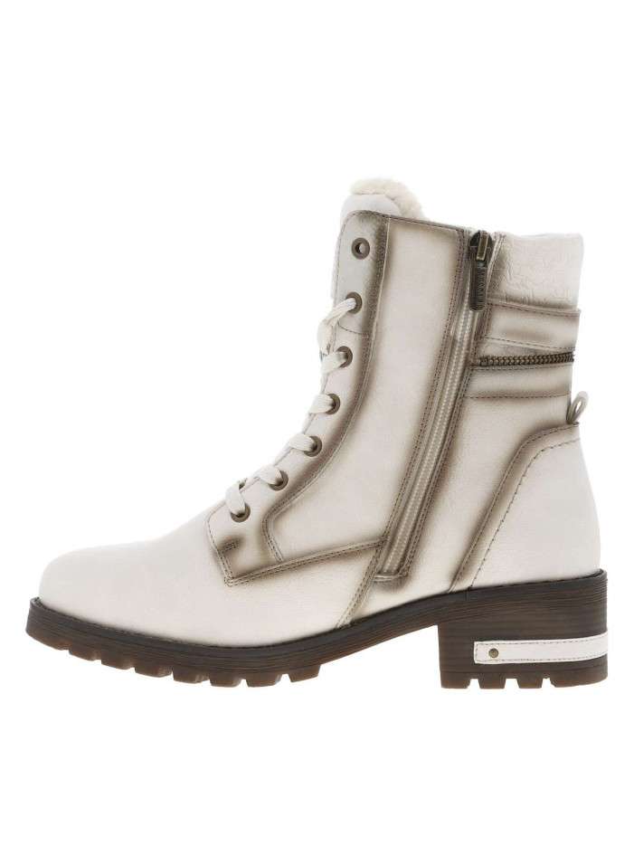 Bottines blanc cassé à...