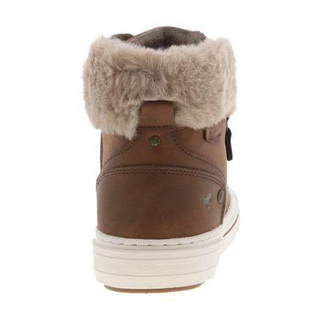 Tennis cognac à talon plat avec un zip latéral et des lacets ronds - Image 6