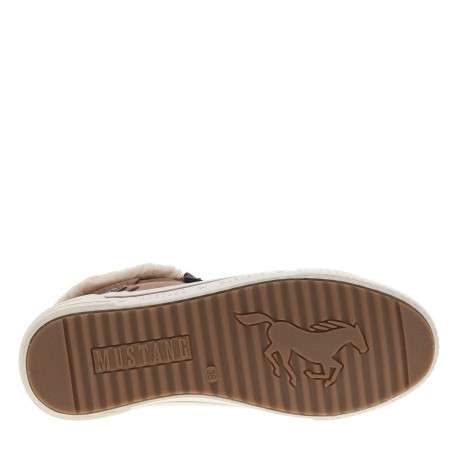 Tennis cognac à talon plat avec un zip latéral et des lacets ronds - Image 5