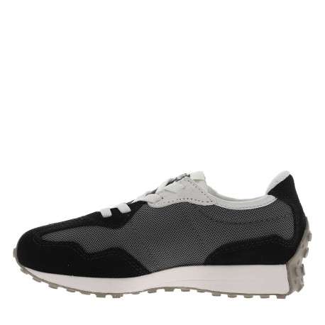 Baskets running noires avec empiècements en croûte de cuir et lacets