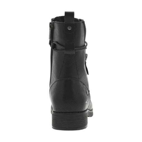 Bottines noires à talon décroché bas avec un zip et des lacets ronds - Image 6