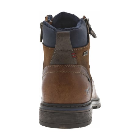 Boots brunes à talon décroché bas avec 2 zips et des lacets ronds - Image 7