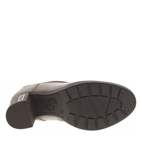 Bottines écrues à talon décroché haut avec un zip et des lacets ronds - Image 5