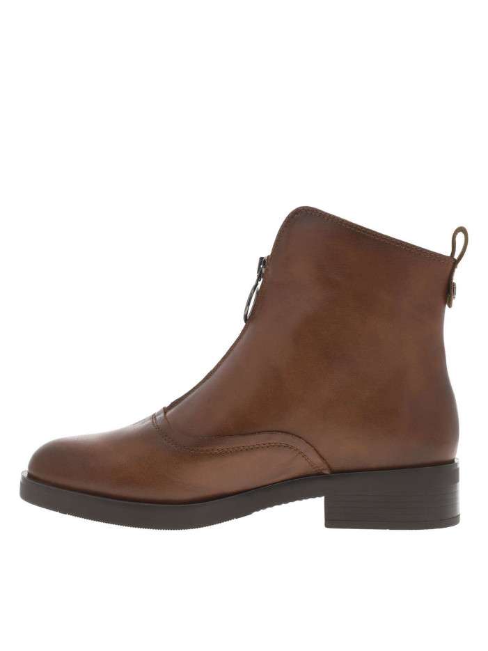 Boots en cuir cognac à...