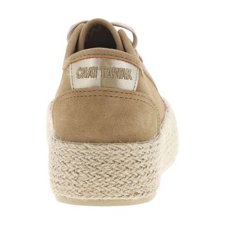 Tennis sable à talon plateau avec des lacets plats et semelle en corde tressée - Image 6