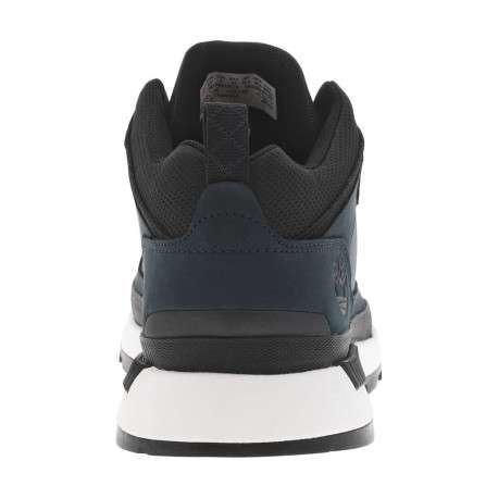 Sneakers en cuir bleu marine à talon plat avec des lacets ronds - Image 6