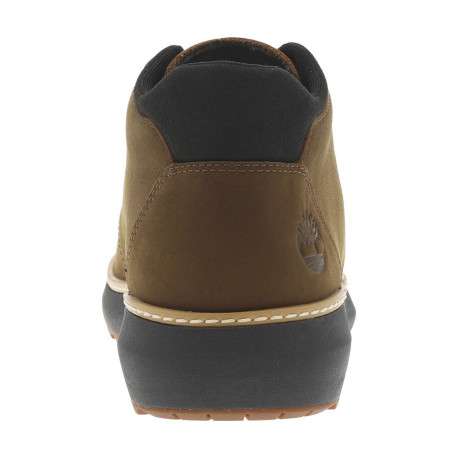 Bottines en cuir brunes et marine à talon plat avec des lacets ronds - Image 6