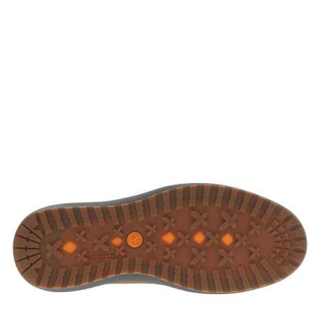 Bottines en cuir brunes et marine à talon plat avec des lacets ronds - Image 5
