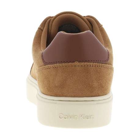 Tennis en cuir beiges à talon plat avec des lacets et logo embossé - Image 6