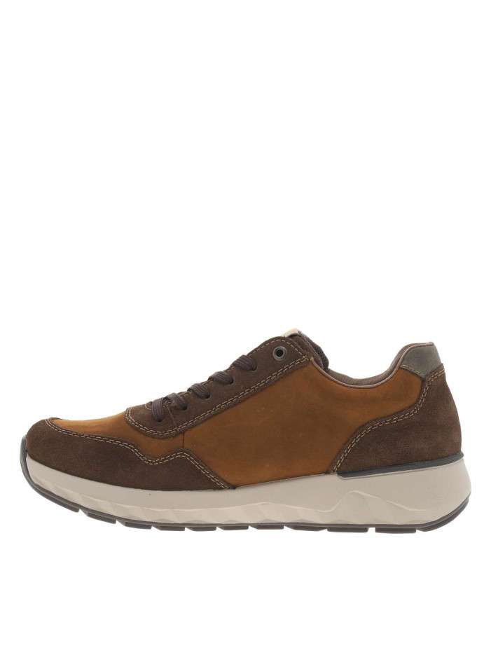 Sneakers en cuir marron à...