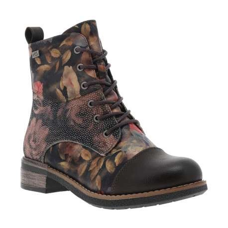Bottines multicolores à talon décroché bas avec zip et des lacets ronds - Image 3