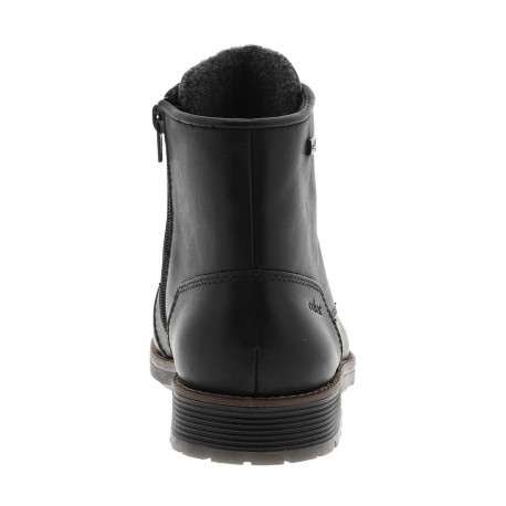 Bottines en cuir noires à talon décroché bas avec des lacets et un zip latéral - Image 6