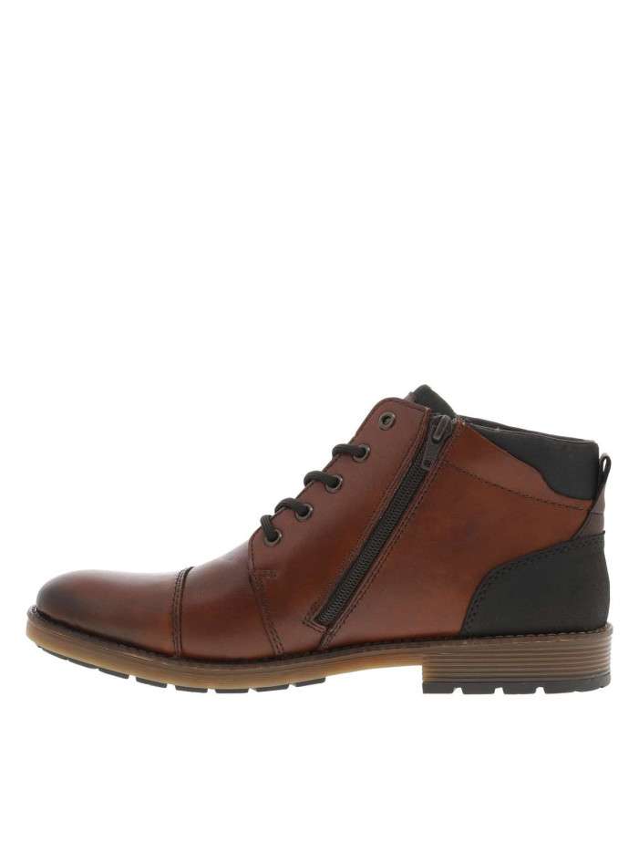 Bottines en cuir cognac à...