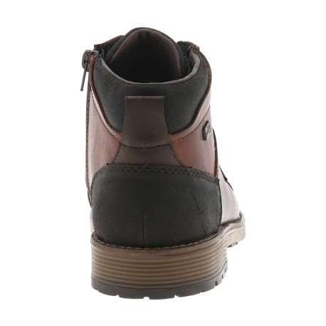 Bottines en cuir cognac à talon plat avec un zip et des lacets ronds - Image 6