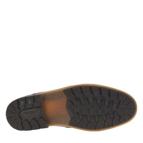 Bottines en cuir cognac à talon plat avec un zip et des lacets ronds - Image 5