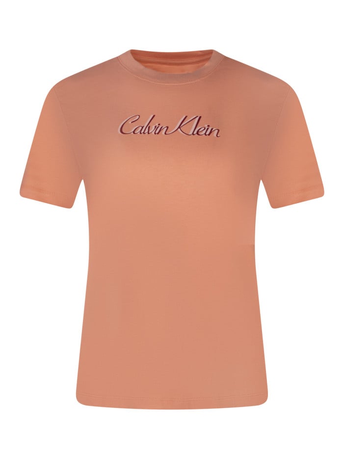 T-shirt en coton rose à...