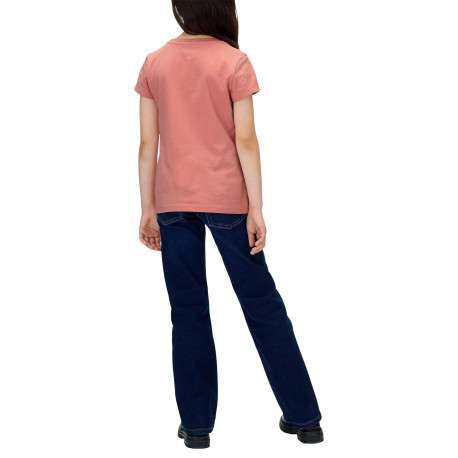 T-shirt en coton rose à coupe droite avec un col rond et un logo imprimé - Image 2