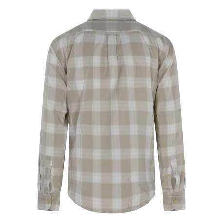 Chemise en coton beige à carreaux coupe regular et un col à revers - Image 2