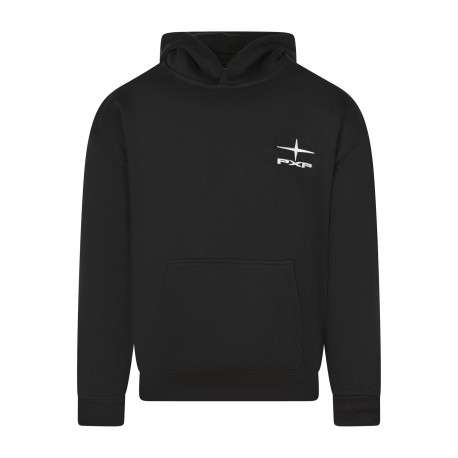 Sweat en coton noir uni coupe ajustée avec une poche kangourou