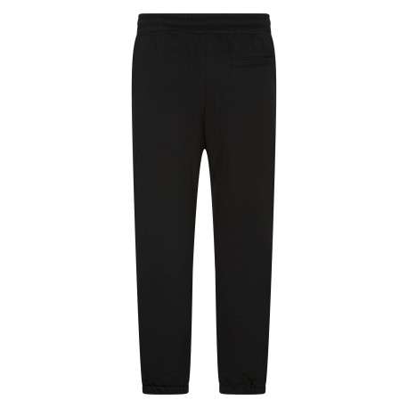 Pantalon Jogging en coton noir uni coupe ajustée avec un logo brodé - Image 2