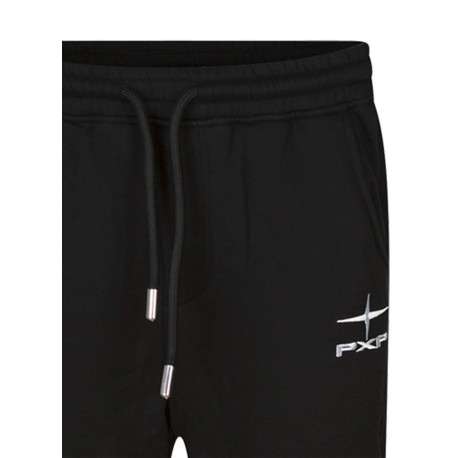 Pantalon Jogging en coton noir uni coupe ajustée avec un logo brodé - Image 3